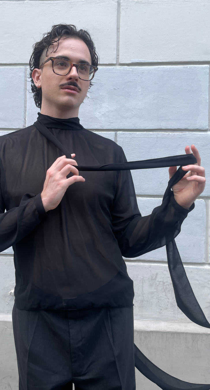 Chemise transparente avec lavallière — photo 2