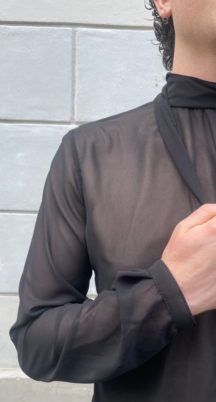 Chemise transparente avec lavallière — photo 3